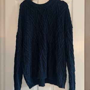 Beautiful rich blue Free People oversized sweater. Xl. Worn once.